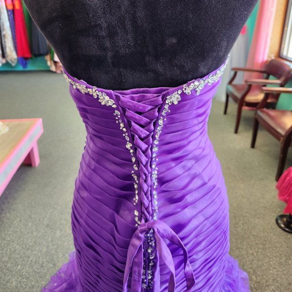 Mori Lee 93022 Bright Purple Size 10 Prom Dress/Formal Gown - Picture 6 of 7